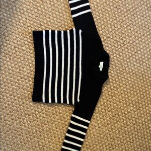 Black and White Cropped La Ligne Sweater